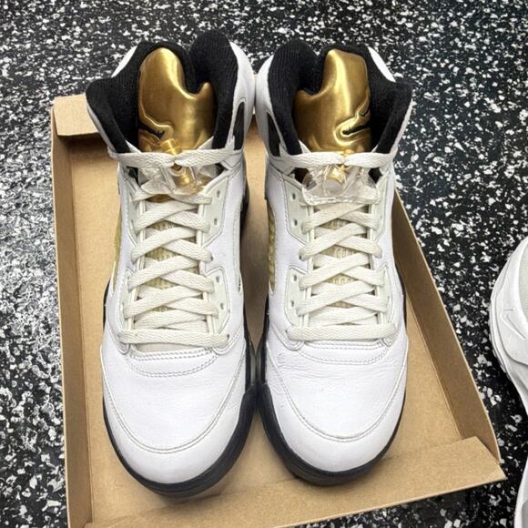 Jordan Air Jordan 5 Retro Olympic White Black Gold Men\'s Sneakers 2016 136027-1… main image 4